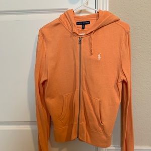 Ralph Lauren Orange Zip up Sweater
